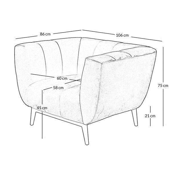 Fauteuil velours ocre pieds métal Amaro