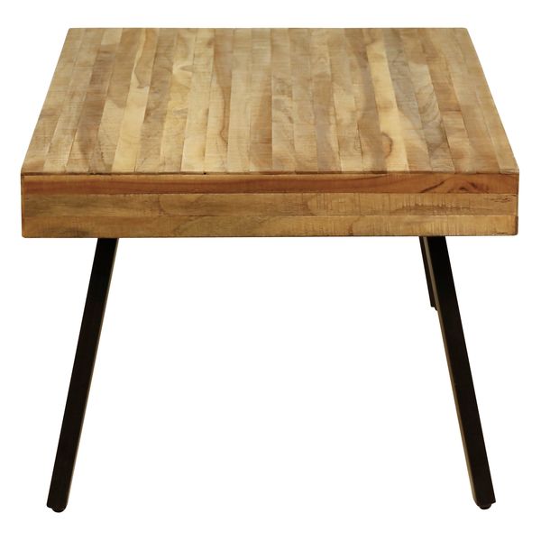 Table basse rectangulaire teck recyclé et métal 120 cm WOODY