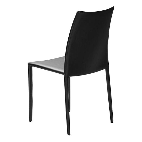 Chaise de repas cuir noir Solène