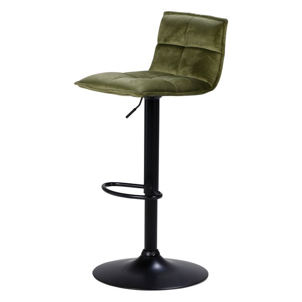 Tabouret de bar en velours vert olive réglable Jordi