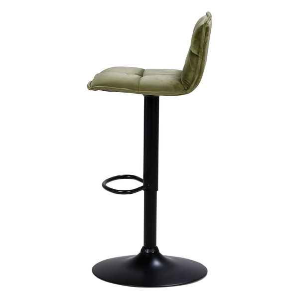 Tabouret de bar en velours vert olive réglable Jordi