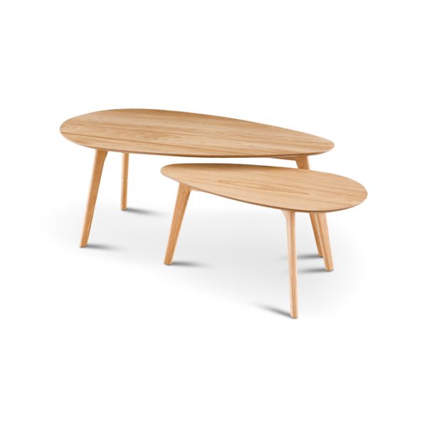 Tables basses gigognes chêne style Scandinave100 cm