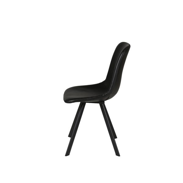 Chaise imitation cuir noire Carl