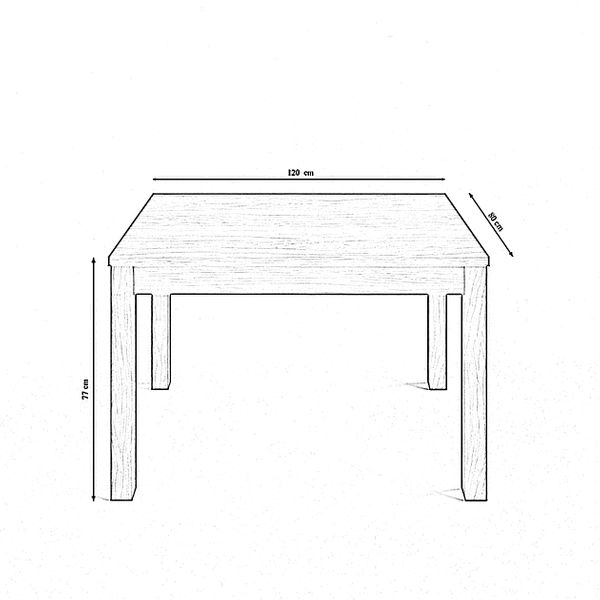 Table repas 120cm avec allonge Como