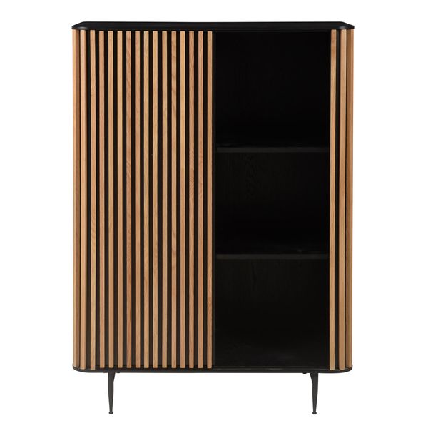 Buffet haut plaqué chêne,1 porte coulissante LINEA