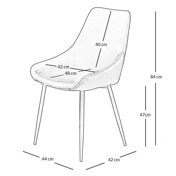 Chaise en velours noir pieds métal BARI