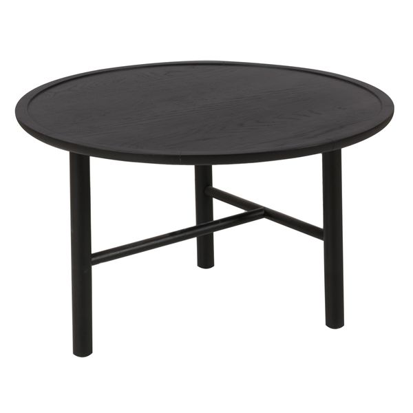 Table basse chêne noir ronde Ø 70 cm 3 pieds Contempo