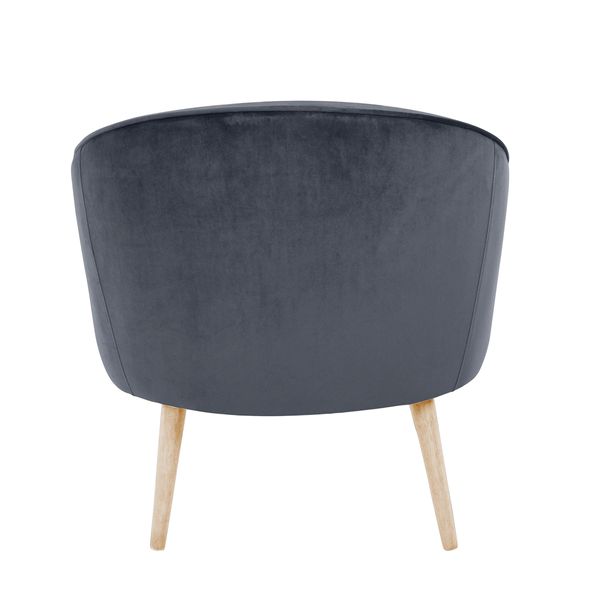 Fauteuil velours gris foncé Safir