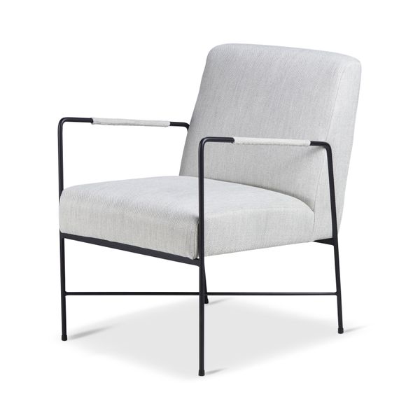 Fauteuil chevron gris pieds métal Luis