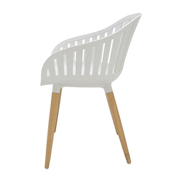 Fauteuil repas d'extérieur plastique blanc AZUR