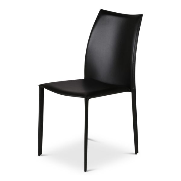 Chaise de repas cuir noir Solène