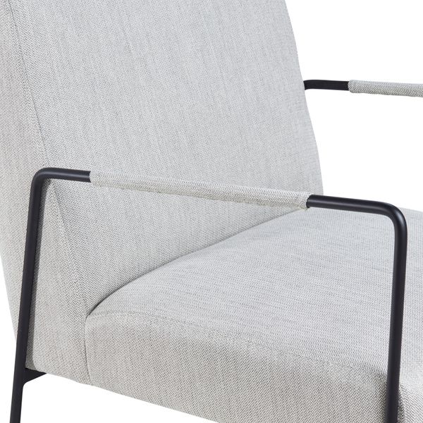 Fauteuil chevron gris pieds métal Luis