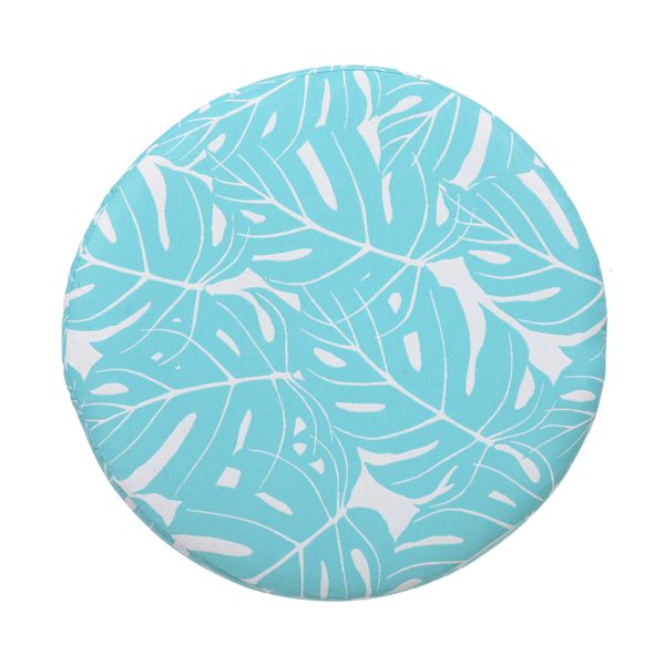 Pouf d'extérieur imprimé feuilles bleu turquoise AZUR