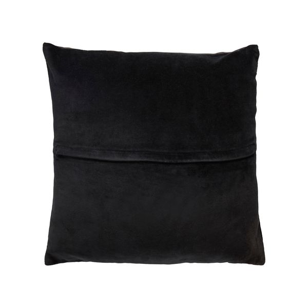 Coussin carré coton et cuir 45x45 cm noir Forks