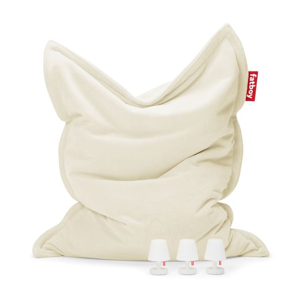 Pouf Slim Teddy blanc