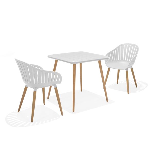 Fauteuil repas d'extérieur plastique blanc AZUR