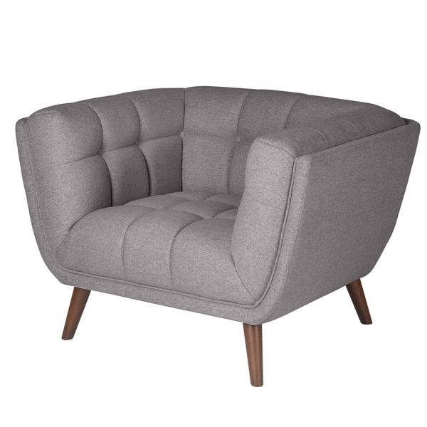 Fauteuil en tissu gris foncé BERYL