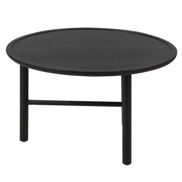 Table basse chêne noir ronde Ø 70 cm 3 pieds Contempo