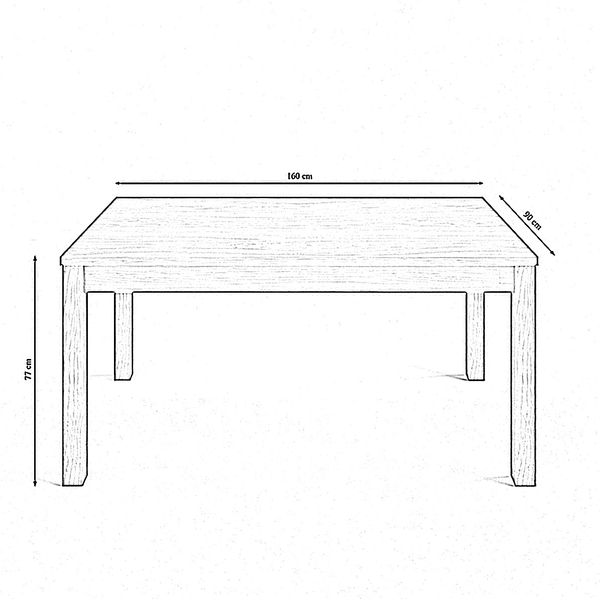 Table repas 160cm avec allonge chêne Como