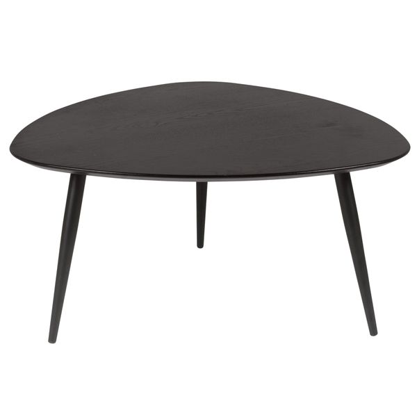 Table basse noire pieds en hêtre laqué Neo