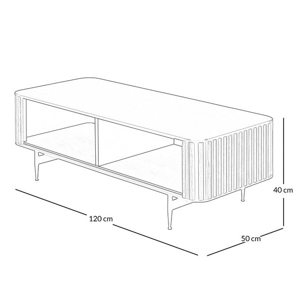 Table basse rectangulaire 120 cm plaqué chêne Linea