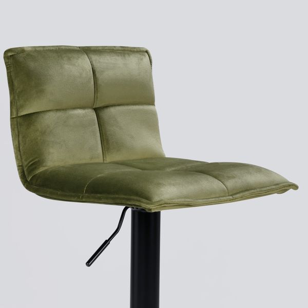 Tabouret de bar en velours vert olive réglable Jordi