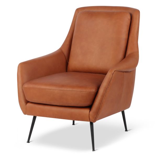 Fauteuil cuir marron Alto