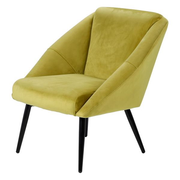 Fauteuil velours ocre Hoto