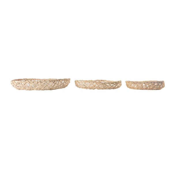 Plateaux (lot de 3) en tressage Abaca Rop