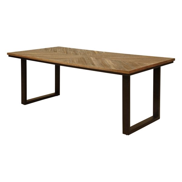 Table repas teck recyclé 200cm Woody