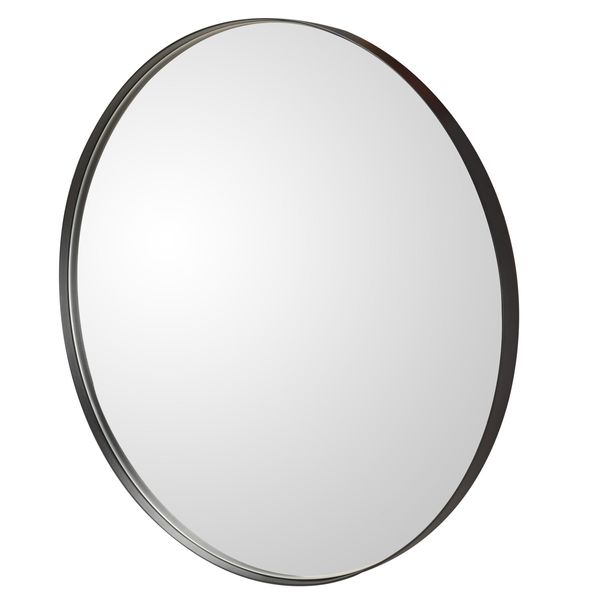 Miroir art déco vintage industriel rond métal noir dia 92 cm Alice