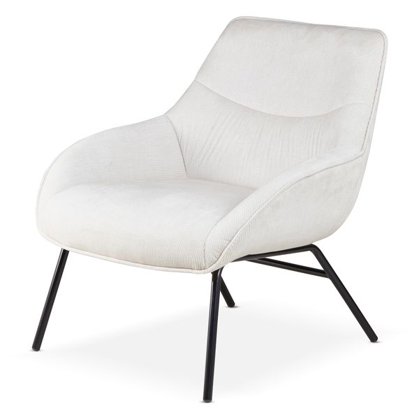 Fauteuil velours côtelé beige Martin