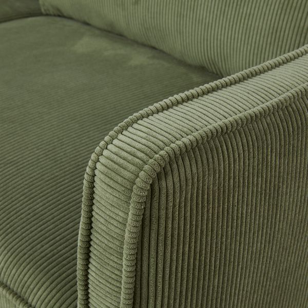 Fauteuil velours côtelé vert sapin Cleo