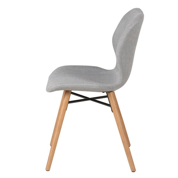 Chaise scandinave en tissu et chêne gris clair Gary