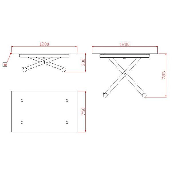 Table basse réglable repas sérigraphié 120 cm play nature