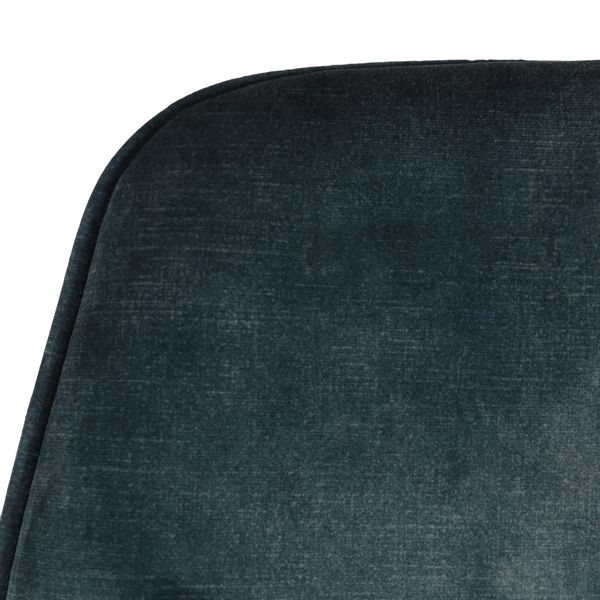 Chaise plan de travail velours gris bleu piètement métal noir h68 LIZZY