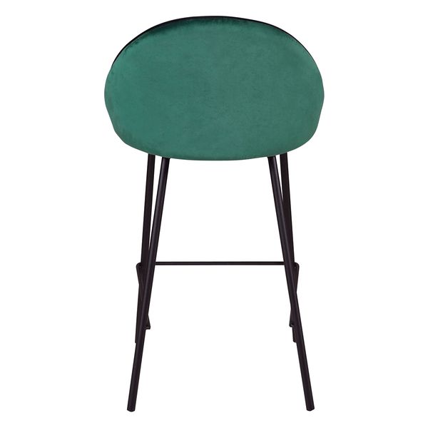 Chaise de bar velours vert canard surpiqué design Maya