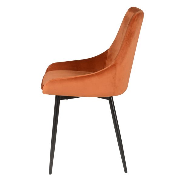 Chaise en velours cognac BARI