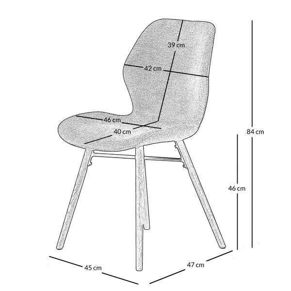 Chaise en tissu soft touch moutarde KERI