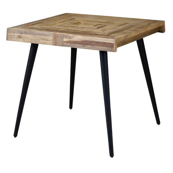 Table teck et métal 80 x 73 cm Woody