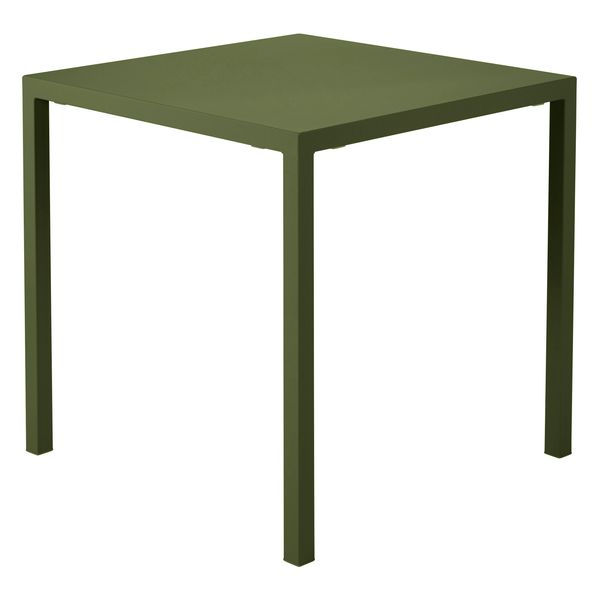 Table de jardin carrée 80cm métal vert foncé QUATRIS