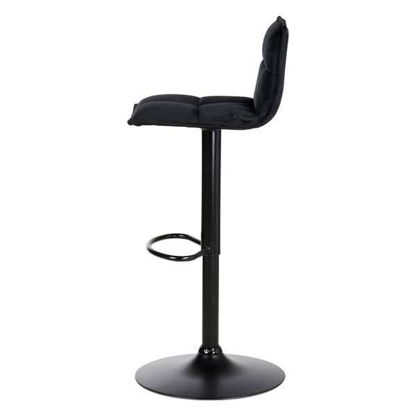 Tabouret de bar en velours noir réglable Jordi