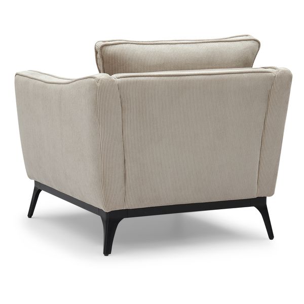 Fauteuil velours cotelé beige Cleo