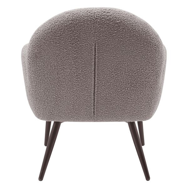 Fauteuil tissu effet laine bouclée gris foncé Oreo