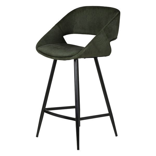 Chaise snack velours côtelé vert foncé h 65cm ADA