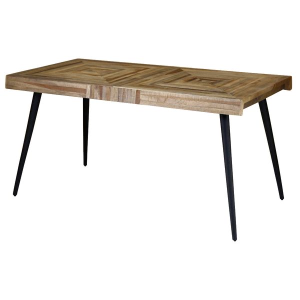 Table rectangulaire 150 x 75 cm en teck et métal WOODY