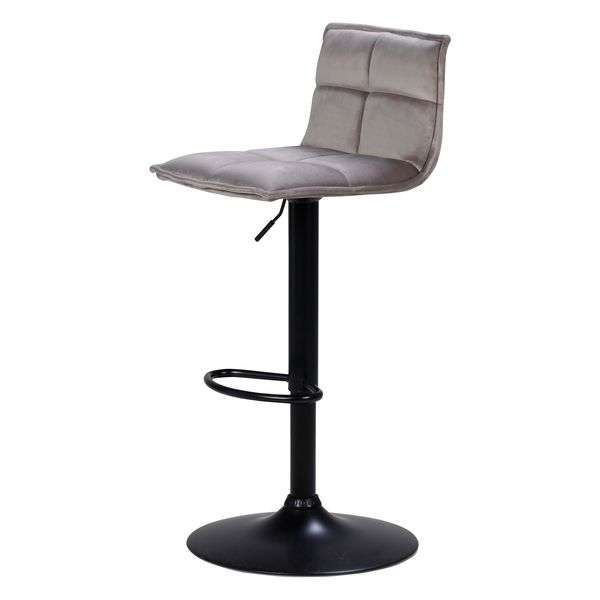 Tabouret de bar en velours taupe réglable Jordi