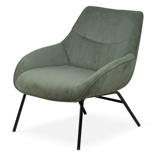 Fauteuil velours côtelé vert sapin Martin