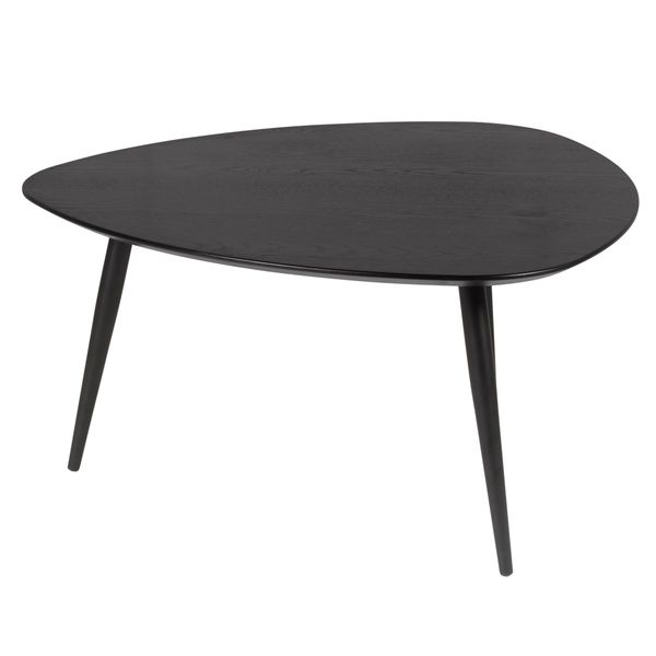 Table basse noire pieds en hêtre laqué Neo