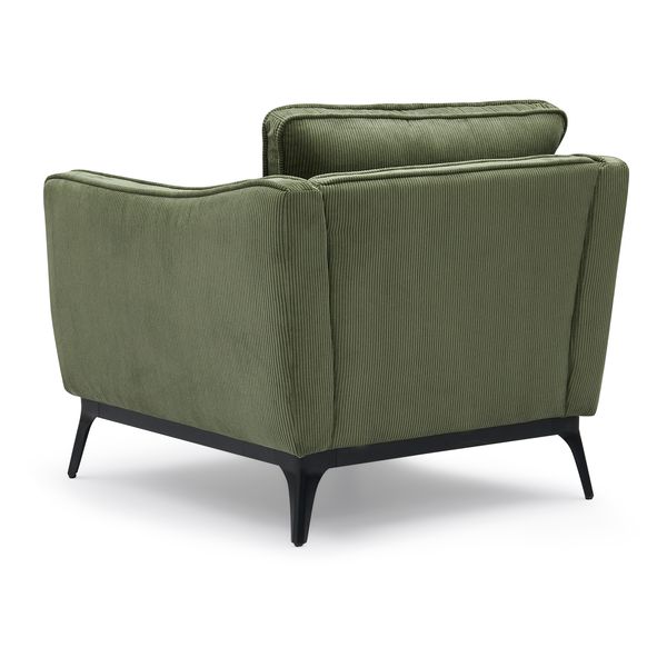 Fauteuil velours côtelé vert sapin Cleo